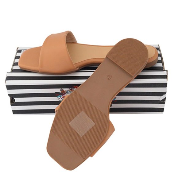 Tan Slide Sandals - Picture 3 of 5